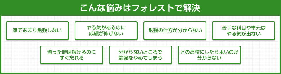 こんな悩みはフォレストで解決